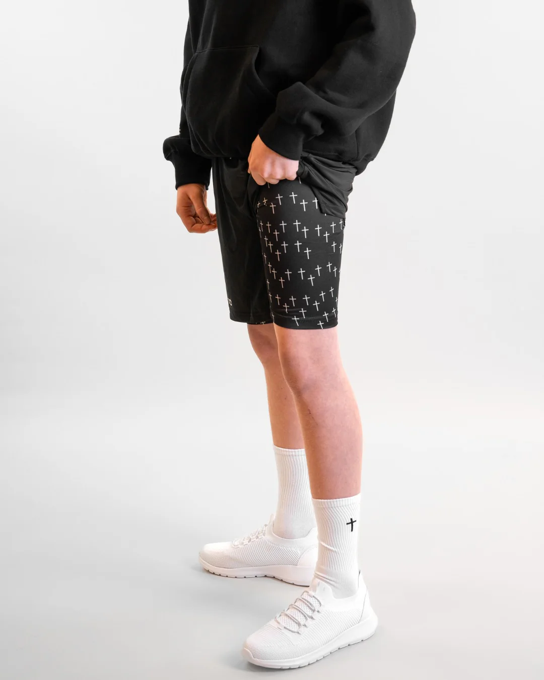 'Cross Pattern' Youth Performance Shorts - Image 5