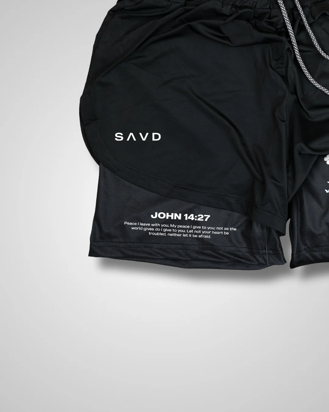 John 14:27 'Butterfly Cross' Women's Performance Shorts - Image 3