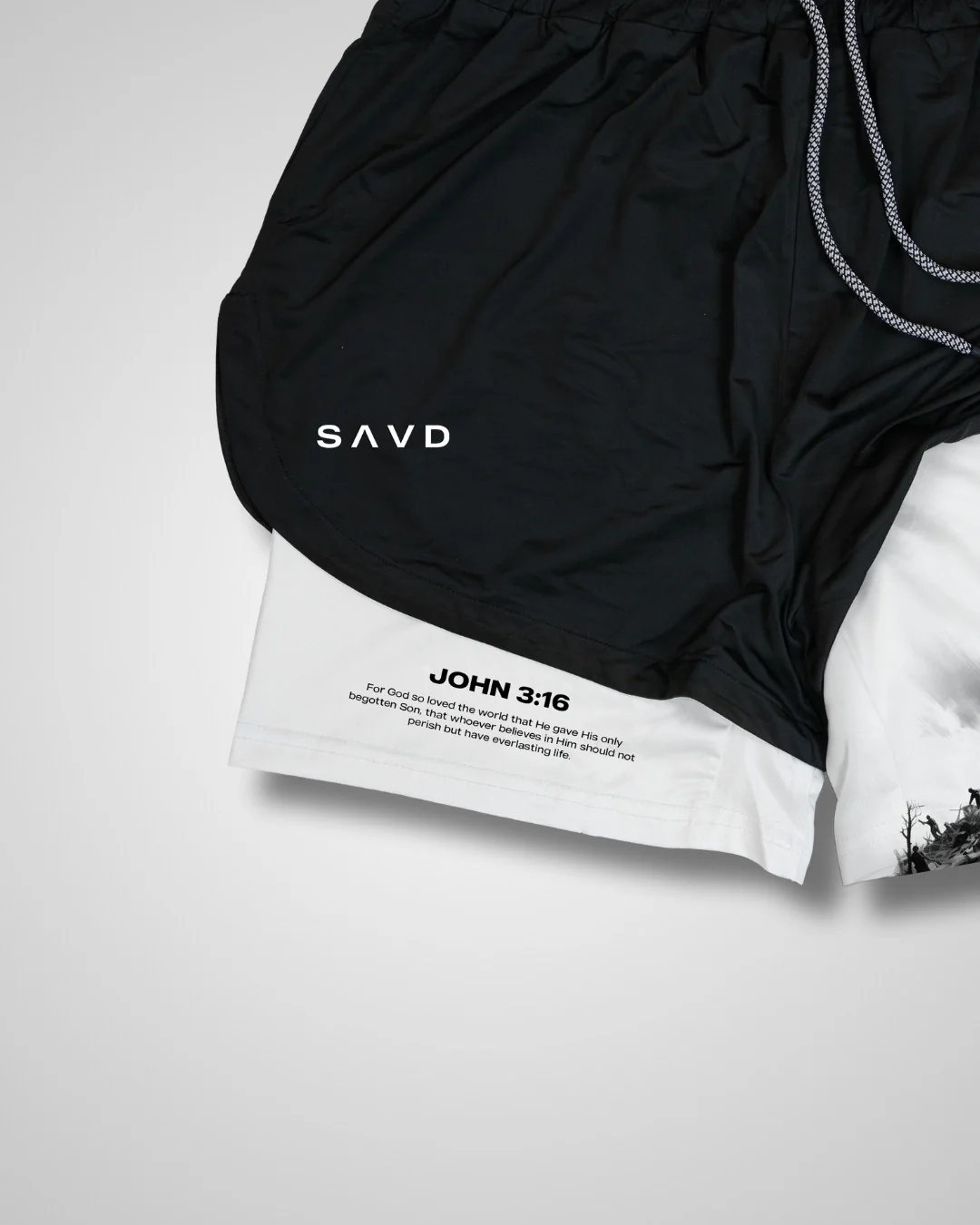 John 3:16 'The Cross' Women's Performance Shorts - Image 3