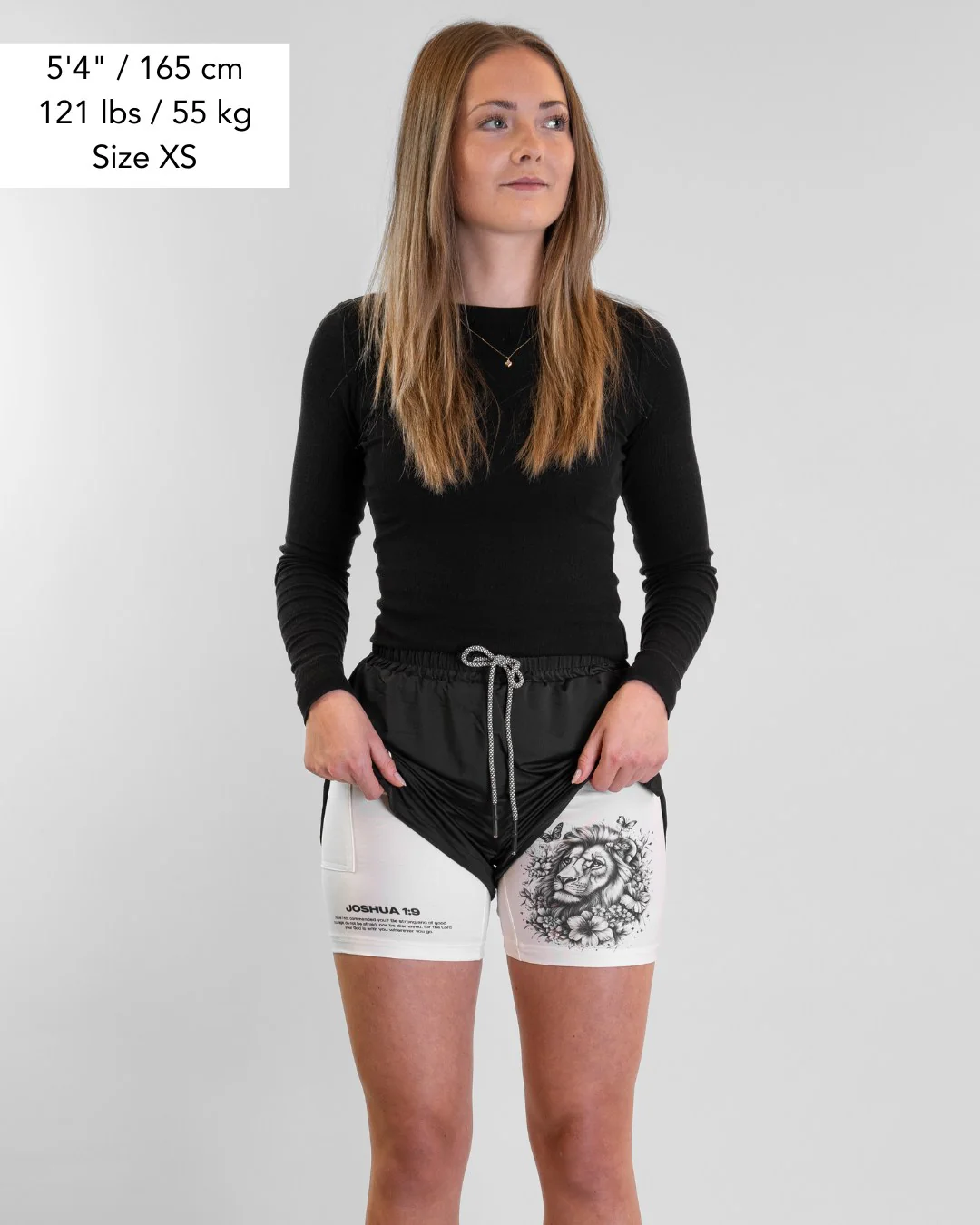 Joshua 1:9 'Courageous Roar' Women's Performance Shorts - Image 4
