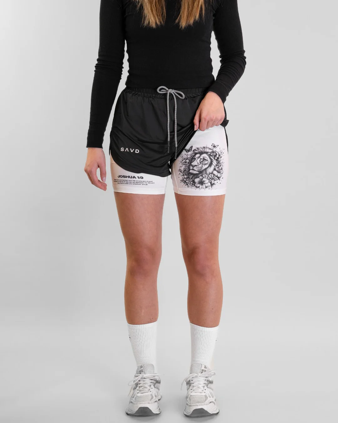 Joshua 1:9 'Courageous Roar' Women's Performance Shorts - Image 6