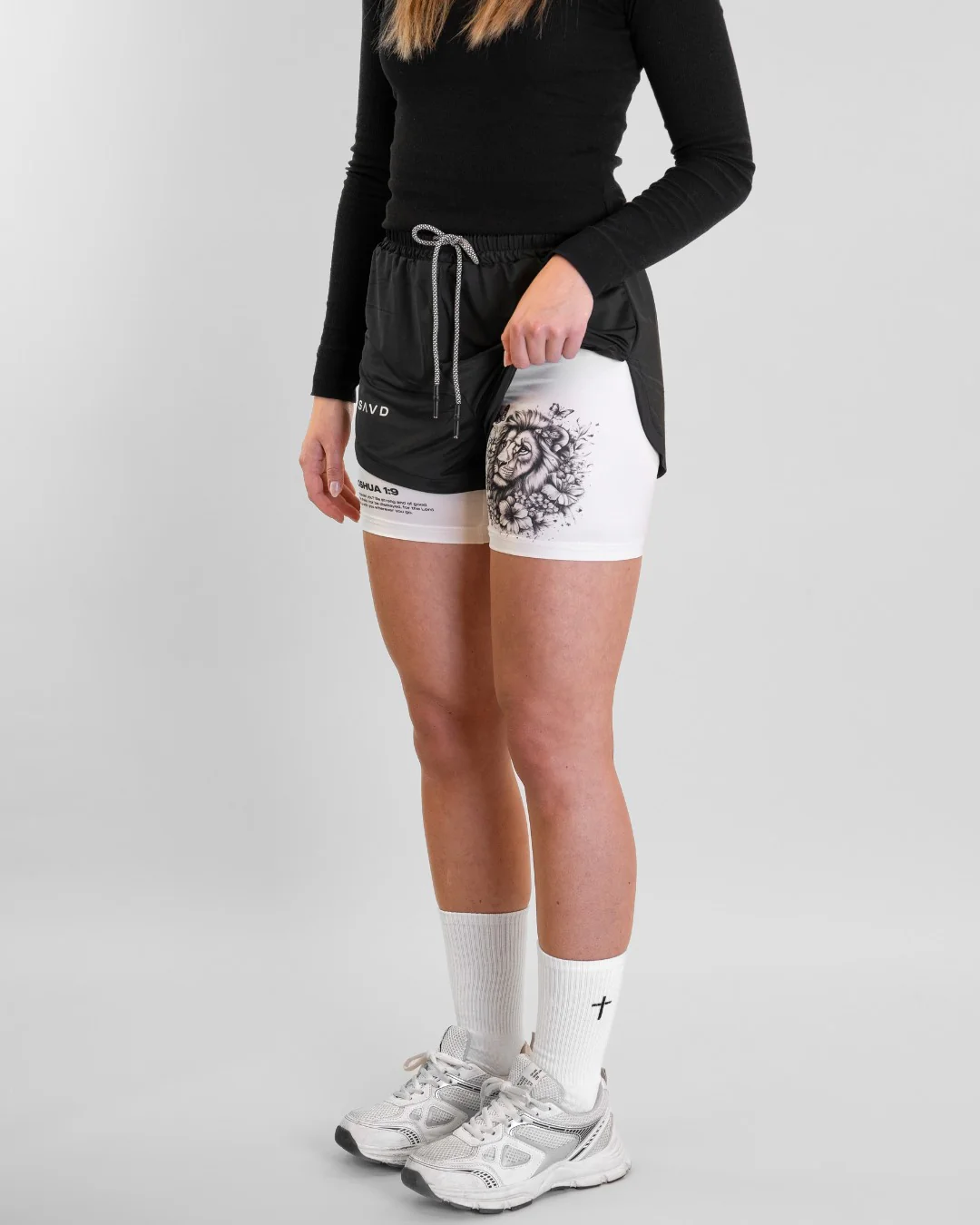 Joshua 1:9 'Courageous Roar' Women's Performance Shorts - Image 7