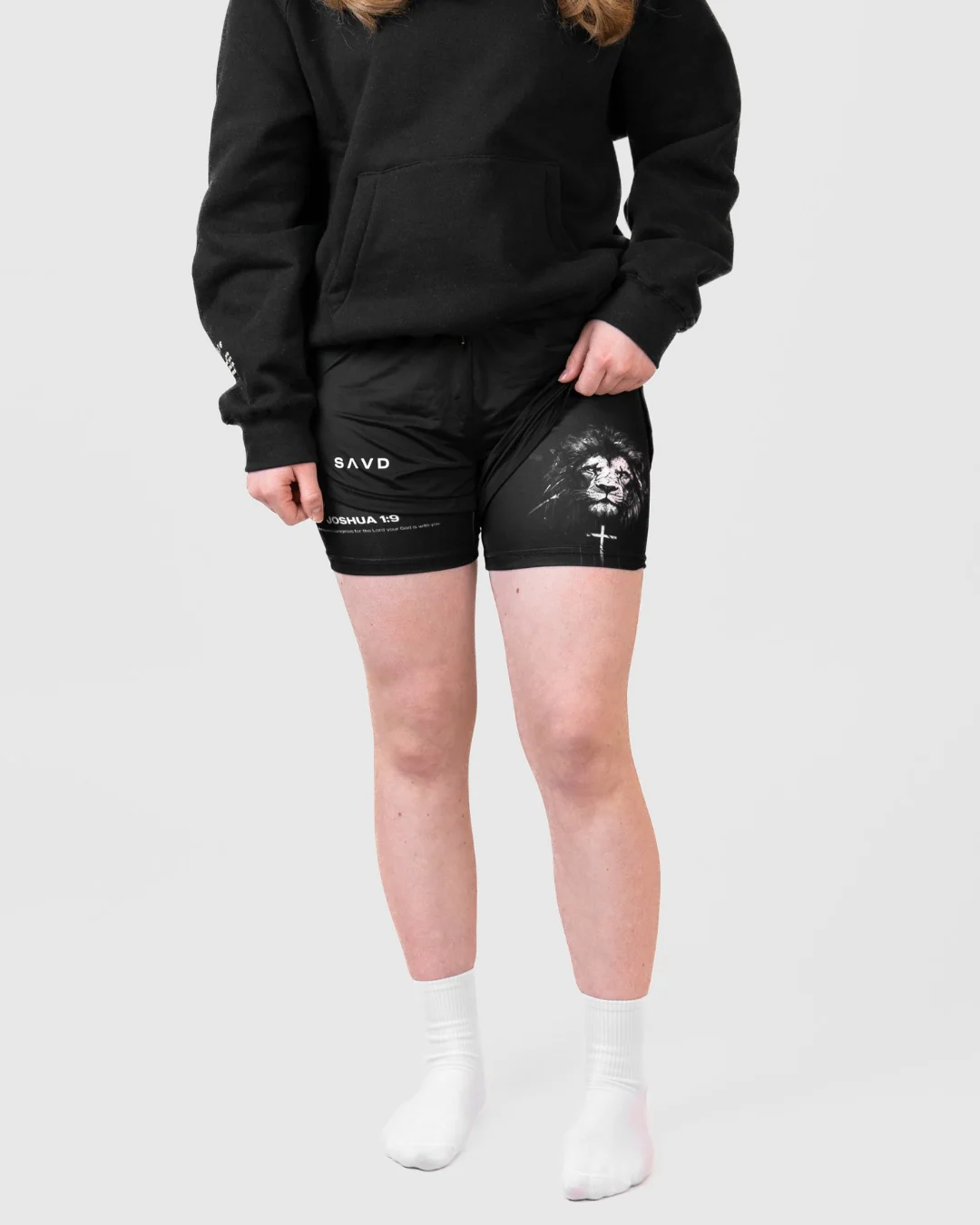 Joshua 1:9 'Lion' Girls Performance Shorts - Image 5