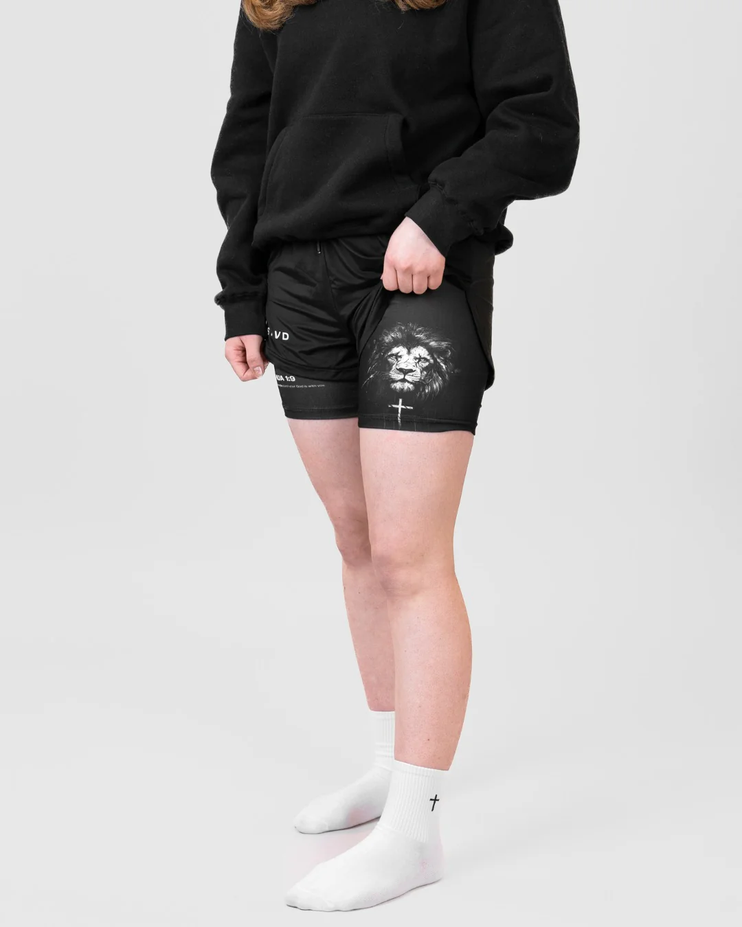 Joshua 1:9 'Lion' Girls Performance Shorts - Image 6