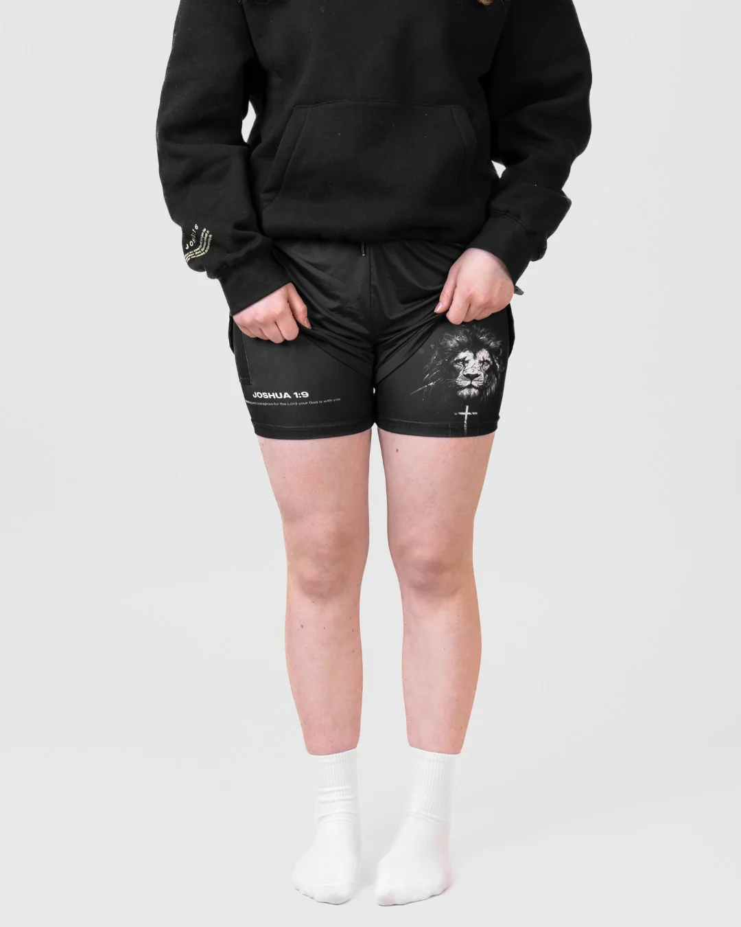 Joshua 1:9 'Lion' Girls Performance Shorts - Image 7